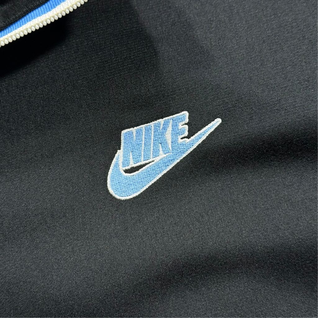 【USED】00s NIKE SUPREME COURT Track Jacket Black x Light Blue XL / ナイキ シュプリームコート トラックジャケット ジャージ 刺繍ロゴ 00年代