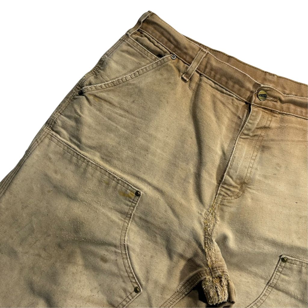 【USED】Carhartt B136 BRN Double Knee Painter Pants Carhartt Brown 38 x 30 / カーハート ダブルニー ペインターパンツ カーハートブラウン ダック地 ワーク ボロ ビンテージ