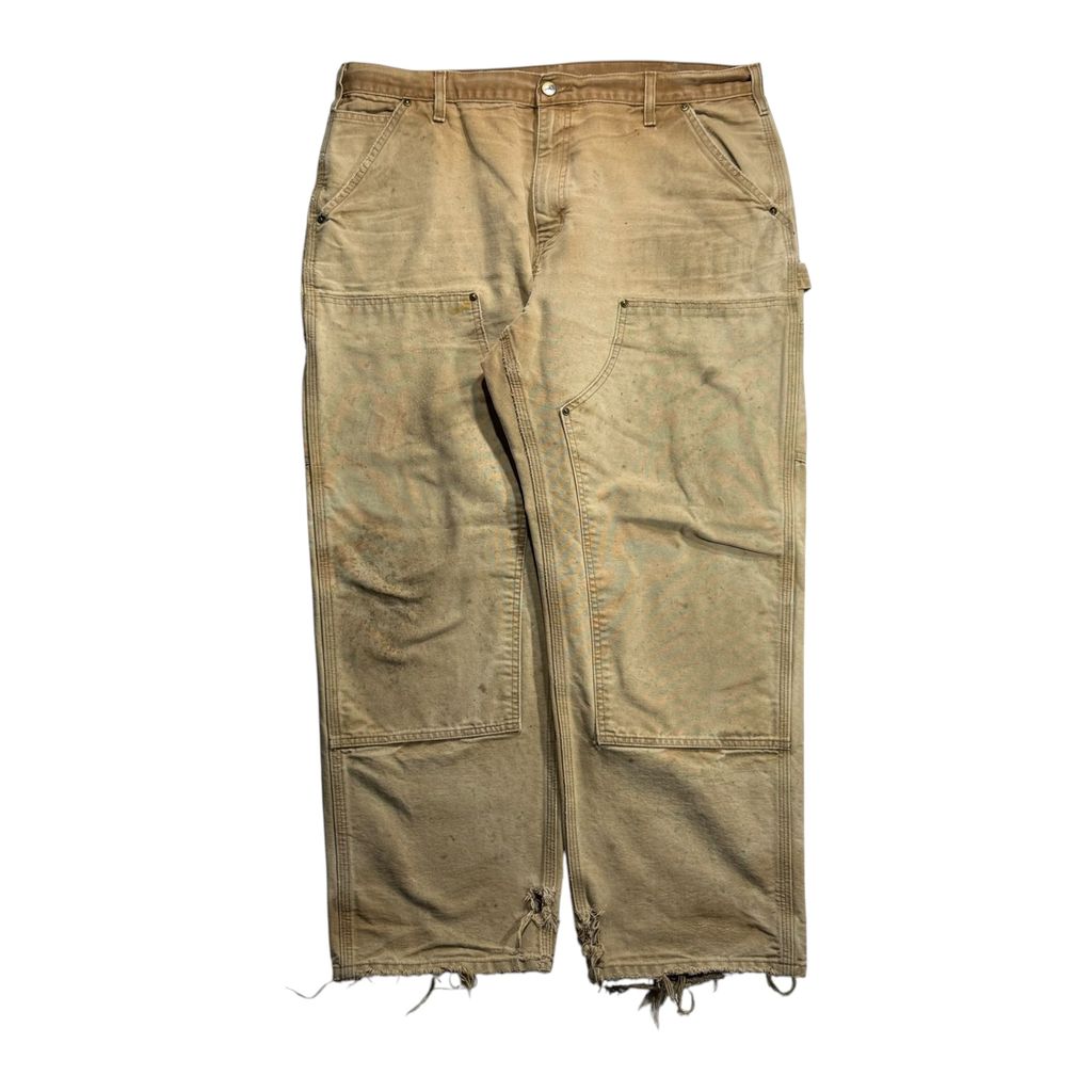 【USED】Carhartt B136 BRN Double Knee Painter Pants Carhartt Brown 38 x 30 / カーハート ダブルニー ペインターパンツ カーハートブラウン ダック地 ワーク ボロ ビンテージ