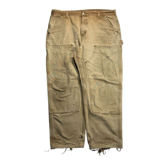 【USED】Carhartt B136 BRN Double Knee Painter Pants Carhartt Brown 38 x 30 / カーハート ダブルニー ペインターパンツ カーハートブラウン ダック地 ワーク ボロ ビンテージ