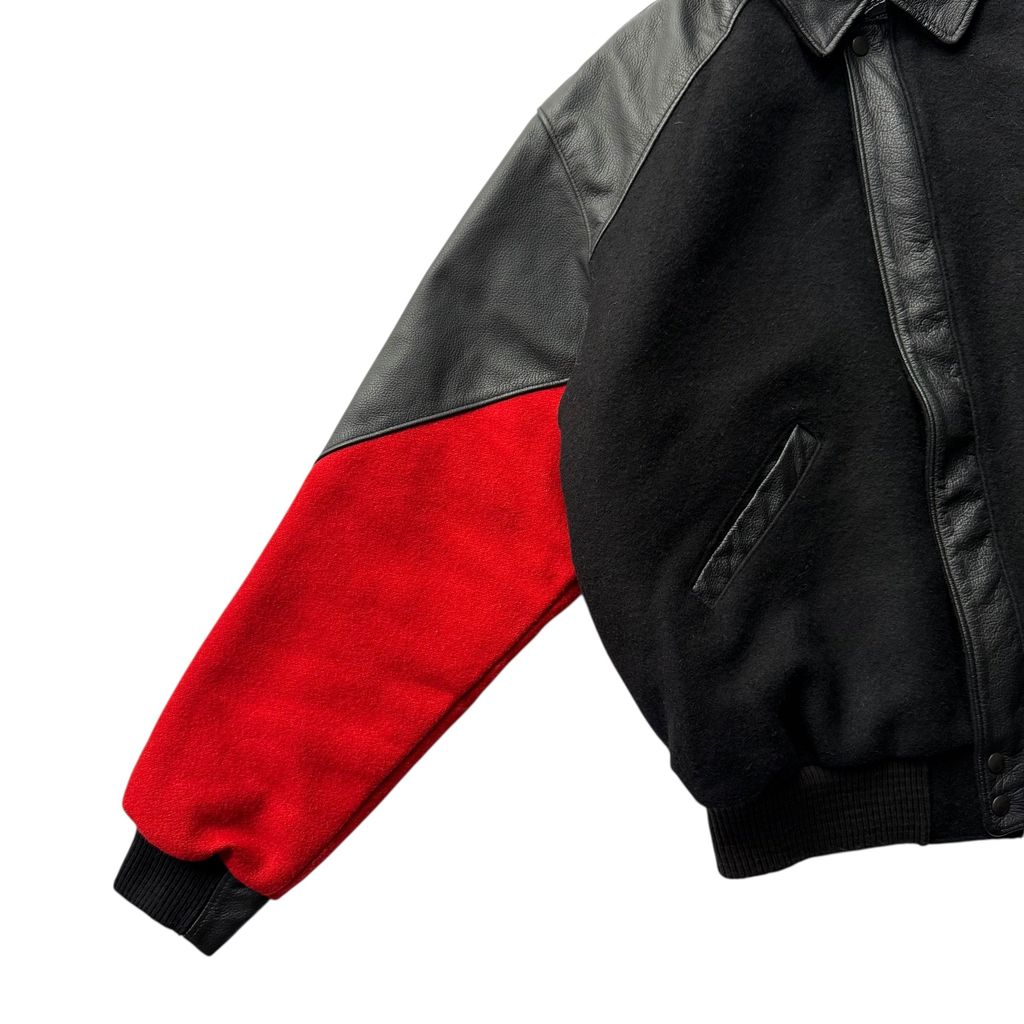 【USED】Carroll Original Wear Melton  Lether Sleeve Virsity Jacket "Made in USA"