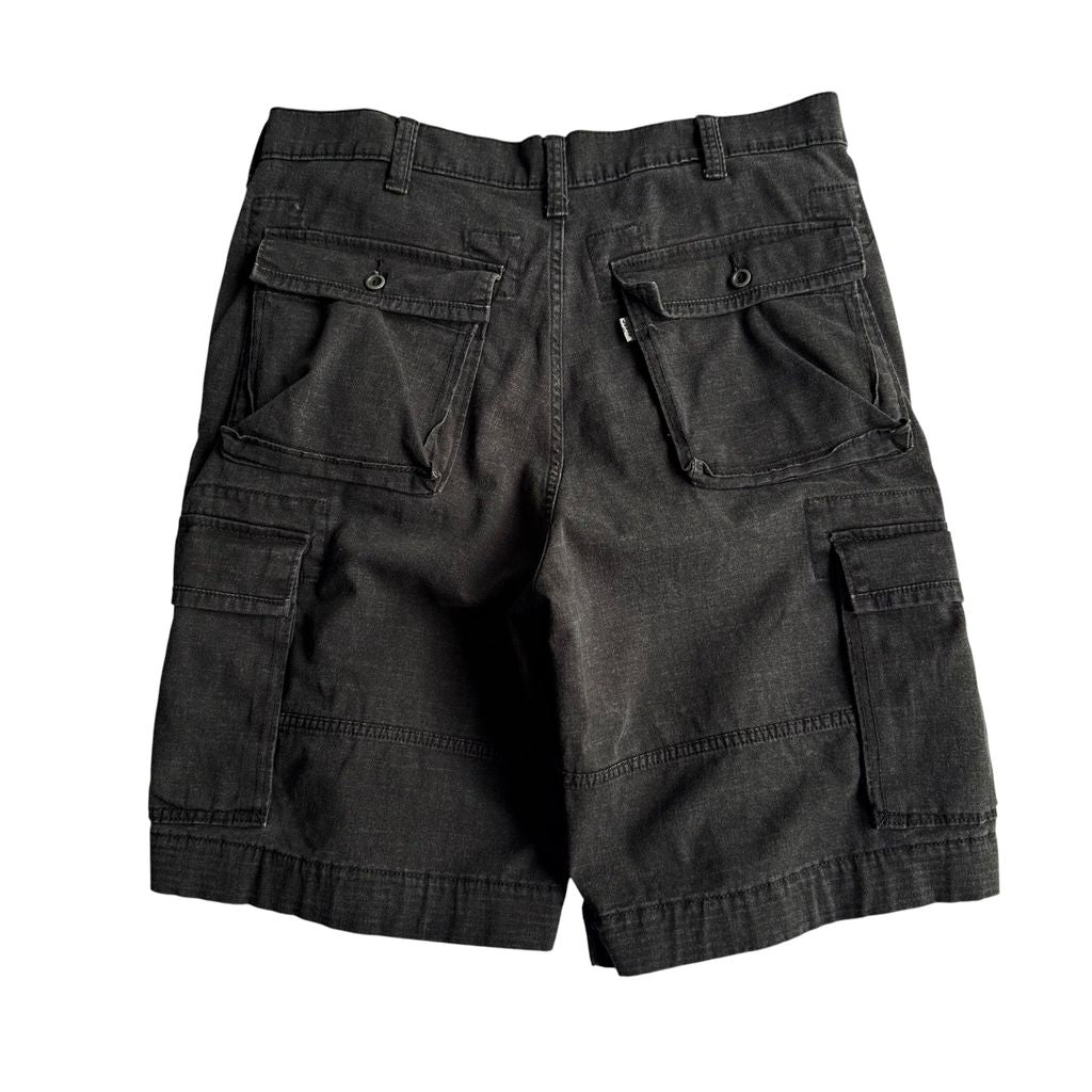 【USED】LEVI'S リーバイス BLACK DENIM CARGO SHORTS カーゴショーツ ハーフパンツ ブラックデニム W36