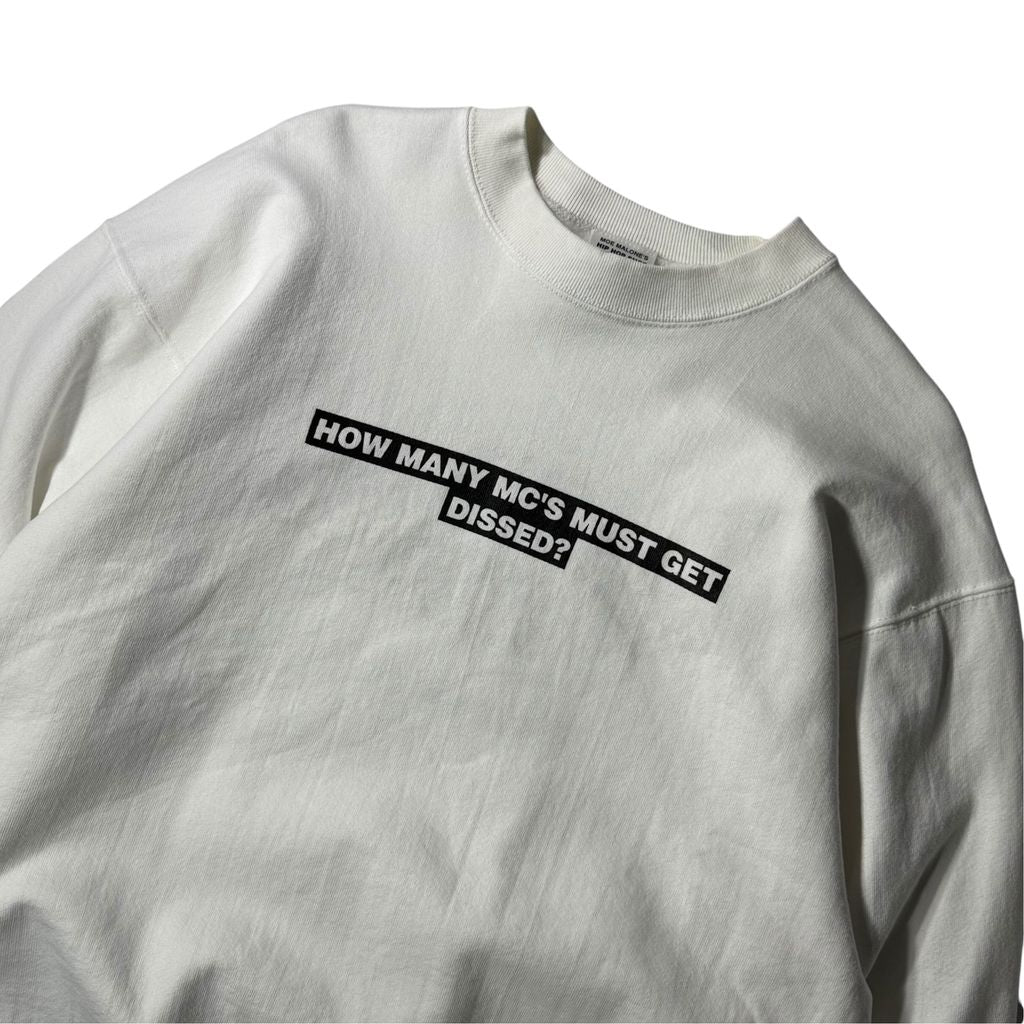 【USED】90s USA製 MOE MALONE'S HIP HOP SHOP Sweat White L / モーリスマローン ヒップホップショップ スウェット トレーナー ホワイト USA製 90年代 ヴィンテージ 古着