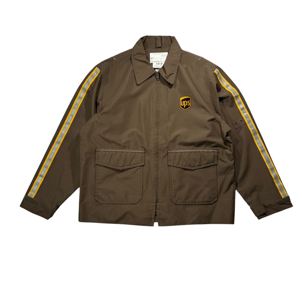 【USED】TWINHILL UPS Official Uniform Utility Jacket Brown MD / ツインヒル UPS 公式ユニフォーム ワークジャケット ブラウン 茶色 リフレクターテープ付き 企業モノ 古着