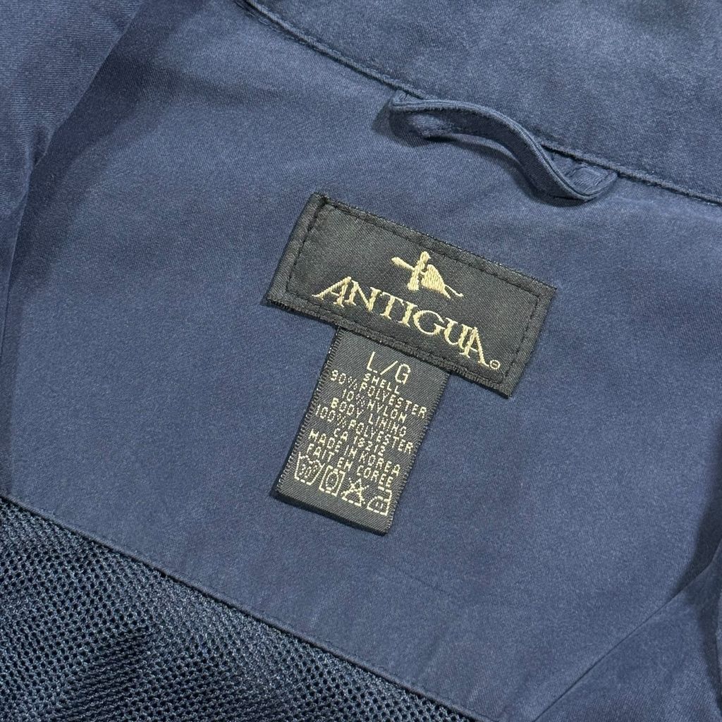 【USED】90s ANTIGUA Ford Quality Care Auto Service Swing Top Jacket Navy L / アンティグア フォード クオリティケア オートサービス スウィングトップ 企業モノ 紺 90年代 ヴィンテージ 古着 USED