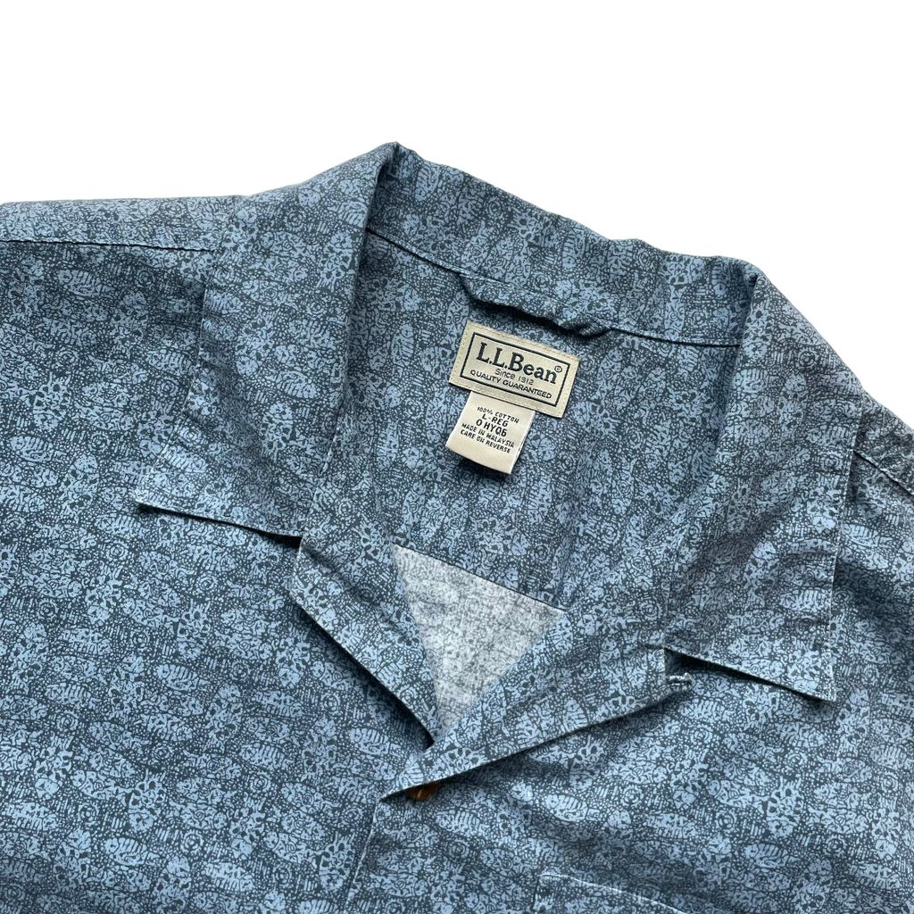 L.L. Bean All Over Print Open Collar Shirt