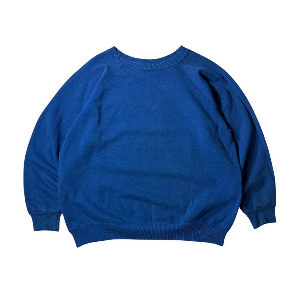 【USED】80s USA製 Hanes Plain Raglan Sweat Blue XL / ヘインズ 青タグ 無地 ラグラン スウェット ロイヤルブルー USA製 XLサイズ ヴィンテージ 古着
