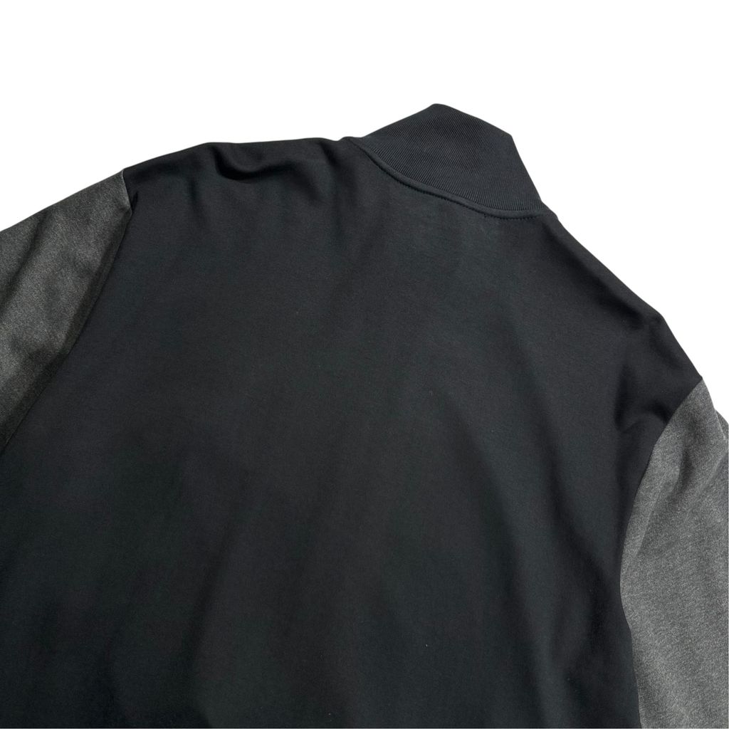 POLO RALPH LAUREN Color Block Track Jacket Black x Dark Gray L / ポロラルフローレン カラーブロック トラックジャケット ジャージ フルジップスタンドカラー 切替 刺繍ロゴ 黒 灰色 00s〜10s 古着 USED
