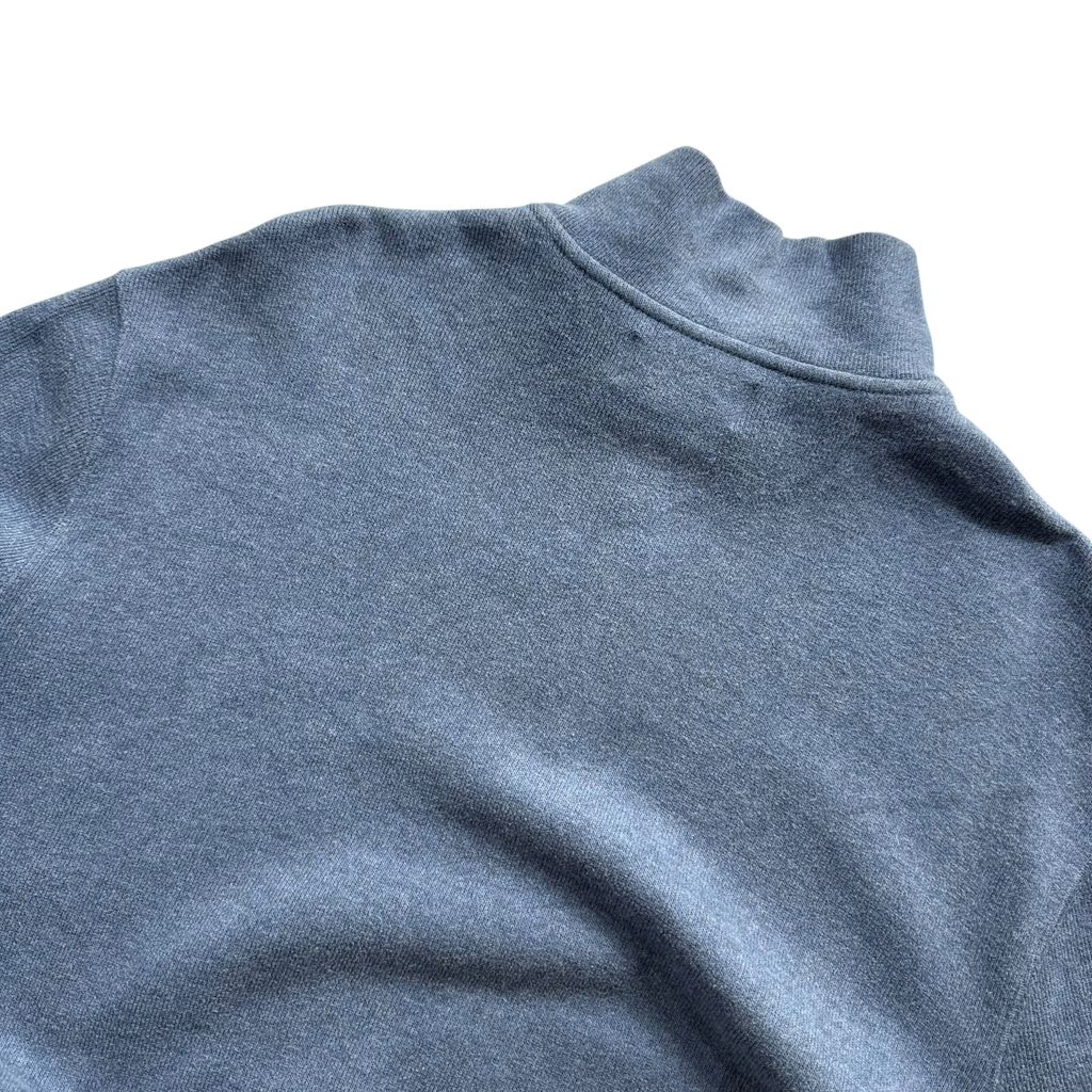 【USED】Polo by Ralph Lauren Half-Zip Cotton Sweat Heather Blue XL / ポロ バイ ラルフローレン ハーフジップ コットン スウェット トレーナー 霜降り ブルー ポニー刺繍 XL 古着