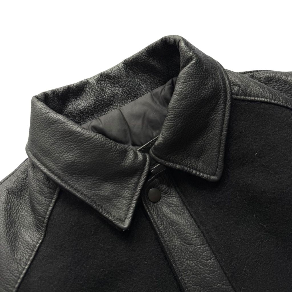 【USED】Carroll Original Wear Melton  Lether Sleeve Virsity Jacket "Made in USA"