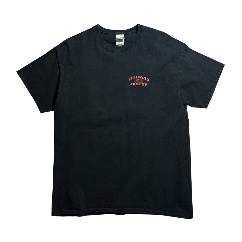 【USED】Delicious Donuts デリシャスドーナツ S/SL Tee 半袖Tシャツ 黒 GILDAN ギルダン Lサイズ