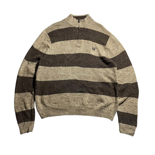 【USED】Chaps Half Zip Border Sweater