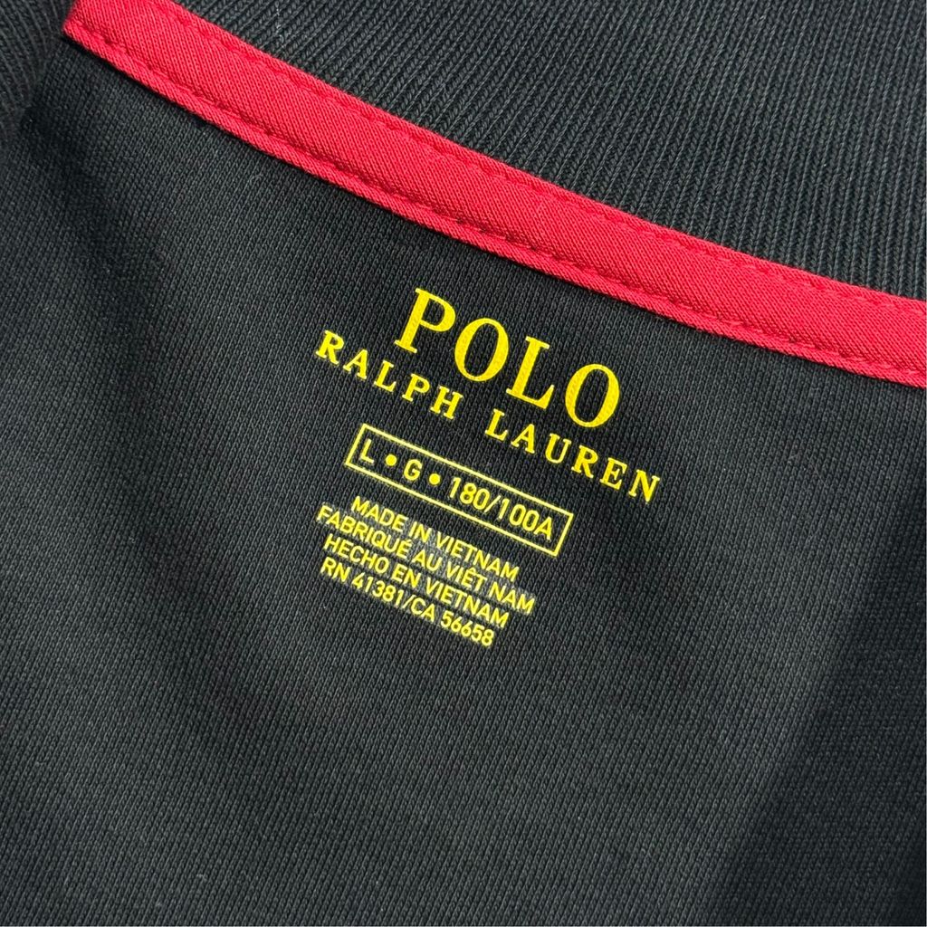 POLO RALPH LAUREN Color Block Track Jacket Black x Dark Gray L / ポロラルフローレン カラーブロック トラックジャケット ジャージ フルジップスタンドカラー 切替 刺繍ロゴ 黒 灰色 00s〜10s 古着 USED
