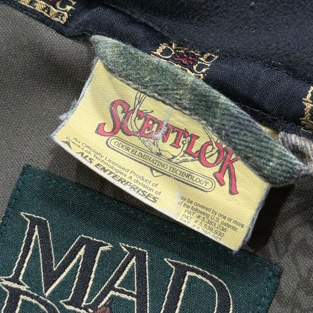 【USED】90s〜00s MAD DOG GEAR by Stearns Real Tree Camo Cotton Jacket XL / マッドドッグギア リアルツリーカモ 迷彩柄 コットンジャケット 総柄 企業刺繍 Scent-Lok 90年代 ヴィンテージ 古着