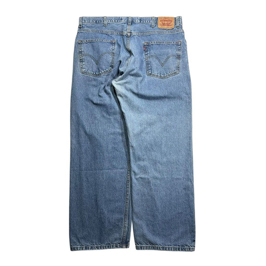 【USED】Levi's 569 Loose Straight Denim Pants Blue 38 x 30 / リーバイス ルーズ ストレート デニム パンツ ブルー ウォッシュデニム 太め バギー 古着