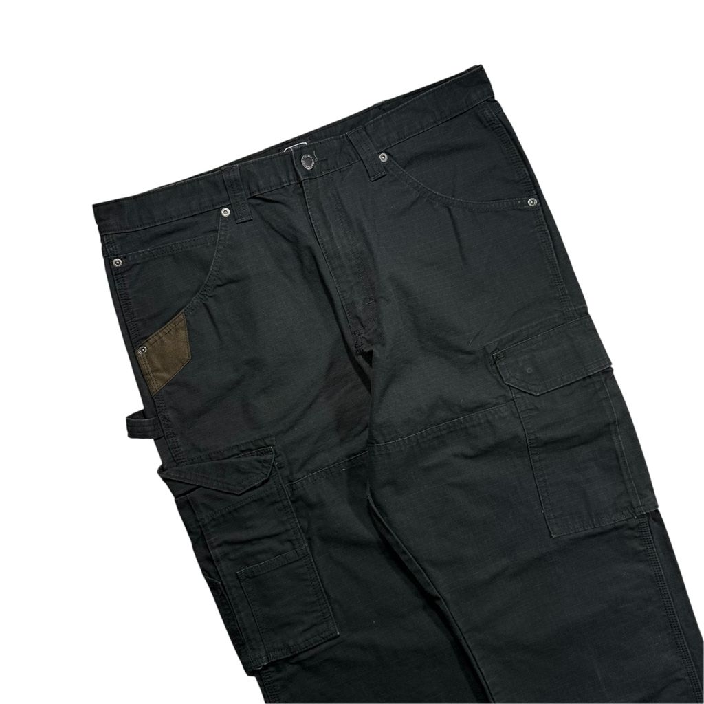 【USED】Wrangler WORKWEAR Ripstop Cargo Painter Pants Black 36 x 30 / ラングラー ワークウェア リップストップ カーゴ ペインターパンツ ブラック 黒