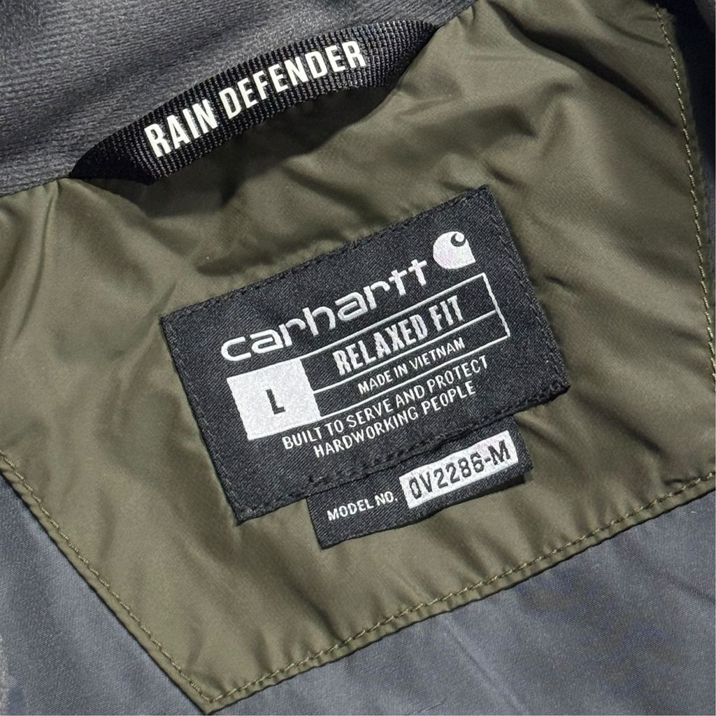 【USED】Carhartt RAIN DEFENDER Relaxed Fit Quilted Vest Dark Green L / カーハート レインディフェンダー リラックスフィット キルティング ベスト ダークグリーン オリーブ ワーク