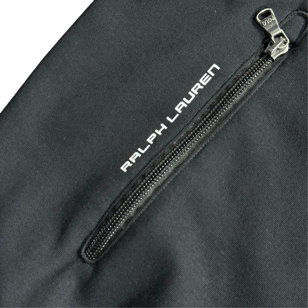 POLO RALPH LAUREN Color Block Track Jacket Black x Dark Gray L / ポロラルフローレン カラーブロック トラックジャケット ジャージ フルジップスタンドカラー 切替 刺繍ロゴ 黒 灰色 00s〜10s 古着 USED