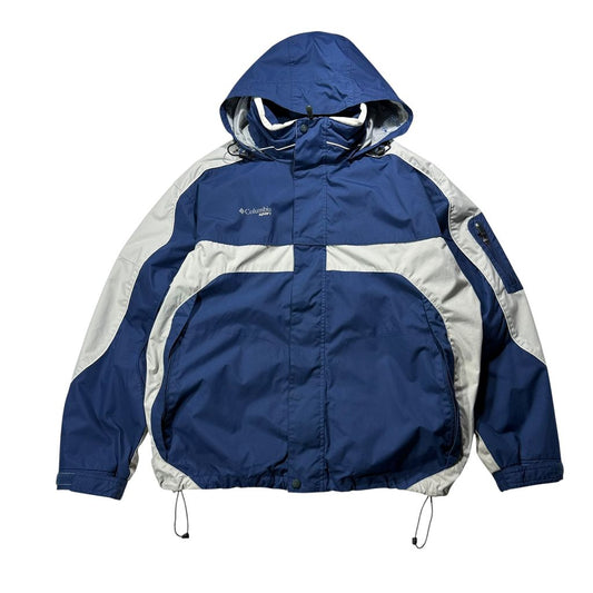 【USED】00s Columbia SPORT Interchange Hooded Jacket Blue x Light Gray XL / コロンビア インターチェンジ マウンテンパーカー ナイロンジャケット ブルー ライトグレー 切り替え 90s〜00s ヴィンテージ 古着 USED
