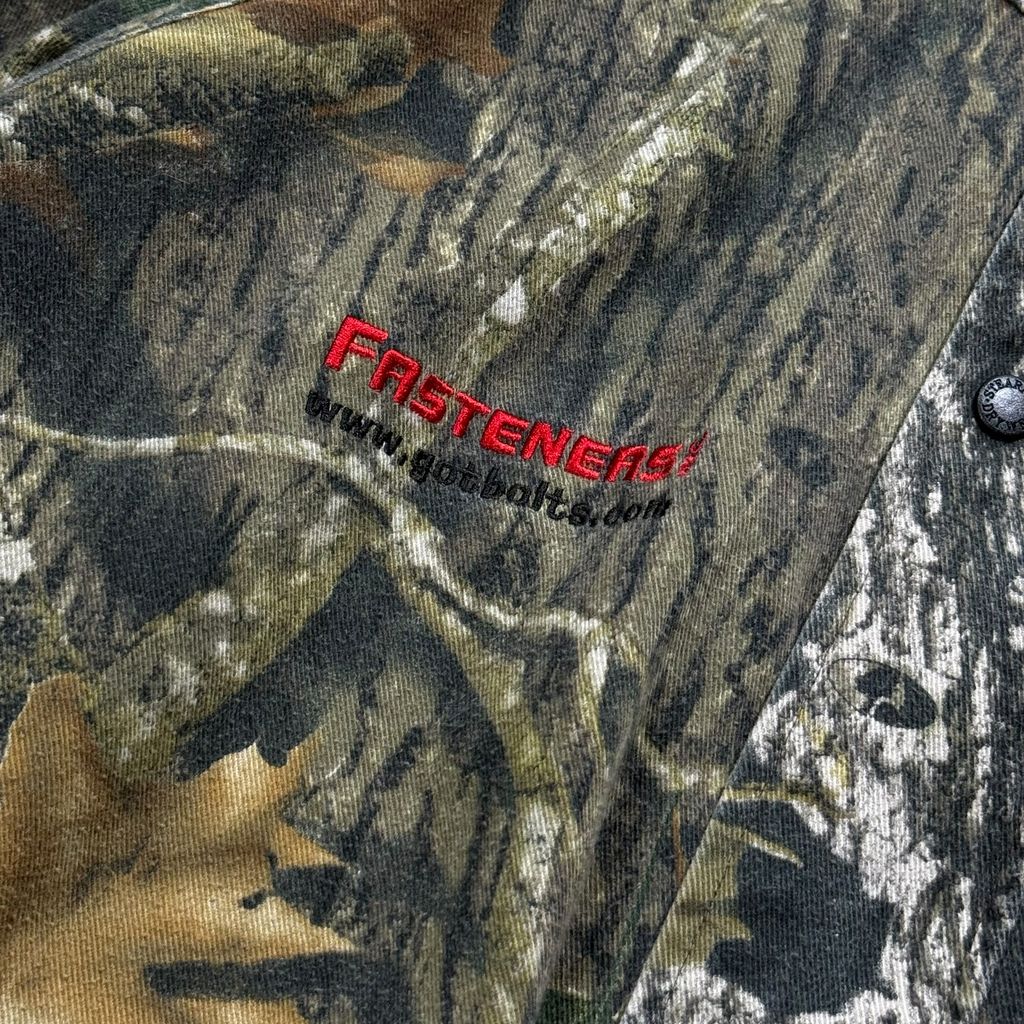【USED】90s〜00s MAD DOG GEAR by Stearns Real Tree Camo Cotton Jacket XL / マッドドッグギア リアルツリーカモ 迷彩柄 コットンジャケット 総柄 企業刺繍 Scent-Lok 90年代 ヴィンテージ 古着