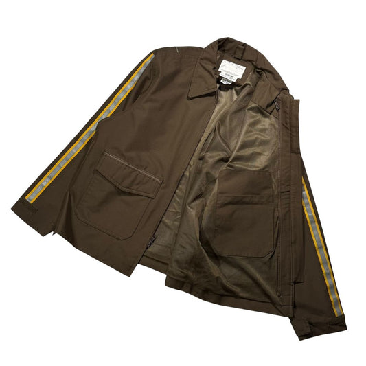 【USED】TWINHILL UPS Official Uniform Utility Jacket Brown MD / ツインヒル UPS 公式ユニフォーム ワークジャケット ブラウン 茶色 リフレクターテープ付き 企業モノ 古着
