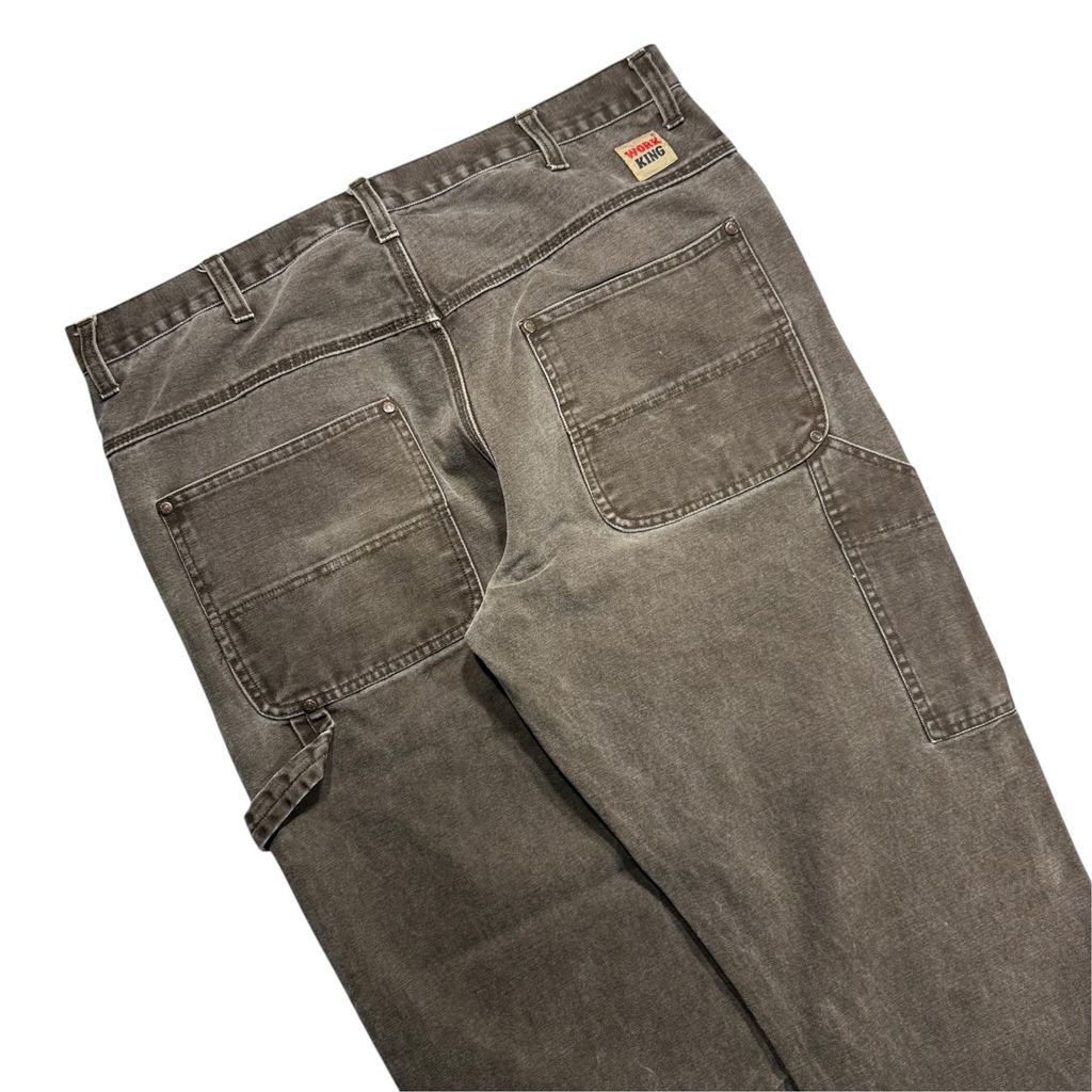 【USED】WORK KING Worker Painter Pants Charcoal Gray 38 x 30 / ワークキング ワーク ペインターパンツ チャコールグレー ダック地 ワークウェア