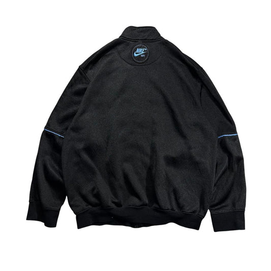 【USED】00s NIKE Track Jacket Black x Blue M / ナイキ トラックジャケット ジャージ 刺繍ワッペン 1972 黒 青 00年代
