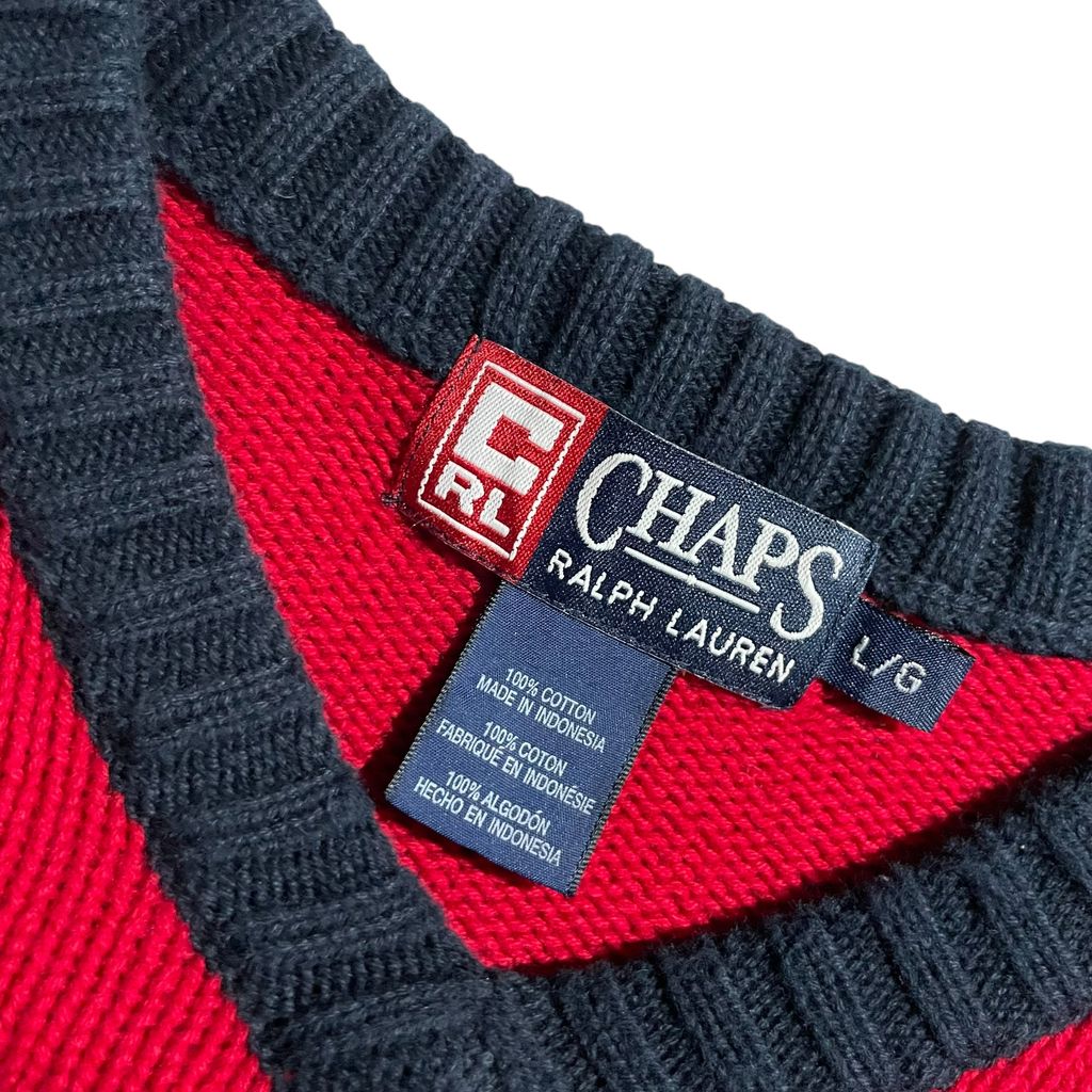 【USED】Chaps by Ralph Lauren V-Neck Cotton Sweater