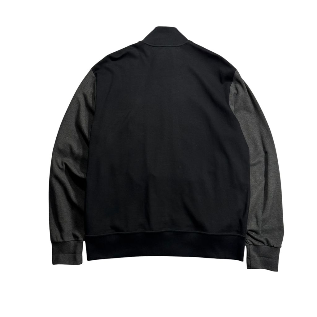 POLO RALPH LAUREN Color Block Track Jacket Black x Dark Gray L / ポロラルフローレン カラーブロック トラックジャケット ジャージ フルジップスタンドカラー 切替 刺繍ロゴ 黒 灰色 00s〜10s 古着 USED