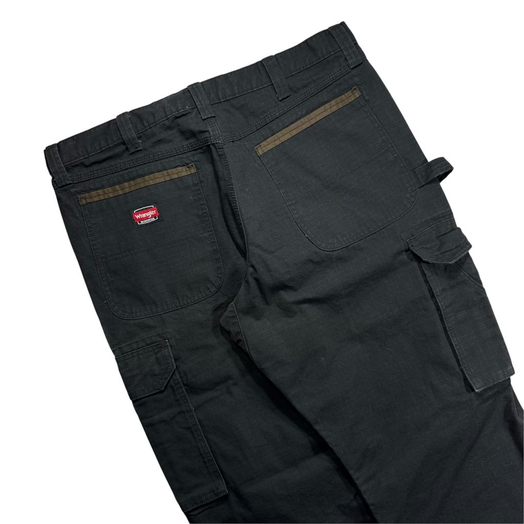 【USED】Wrangler WORKWEAR Ripstop Cargo Painter Pants Black 36 x 30 / ラングラー ワークウェア リップストップ カーゴ ペインターパンツ ブラック 黒