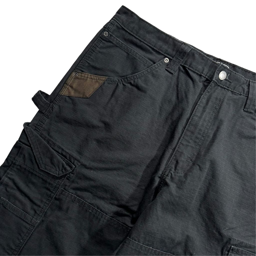 【USED】Wrangler WORKWEAR Ripstop Cargo Painter Pants Black 36 x 30 / ラングラー ワークウェア リップストップ カーゴ ペインターパンツ ブラック 黒