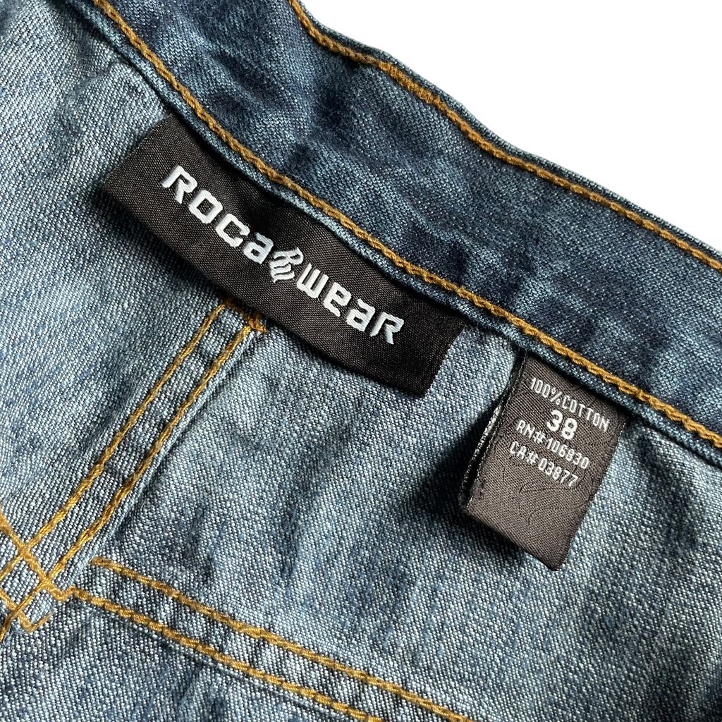 【Used】Rocawear Embroidery Logo Loose Fit Washed Denim Pants
