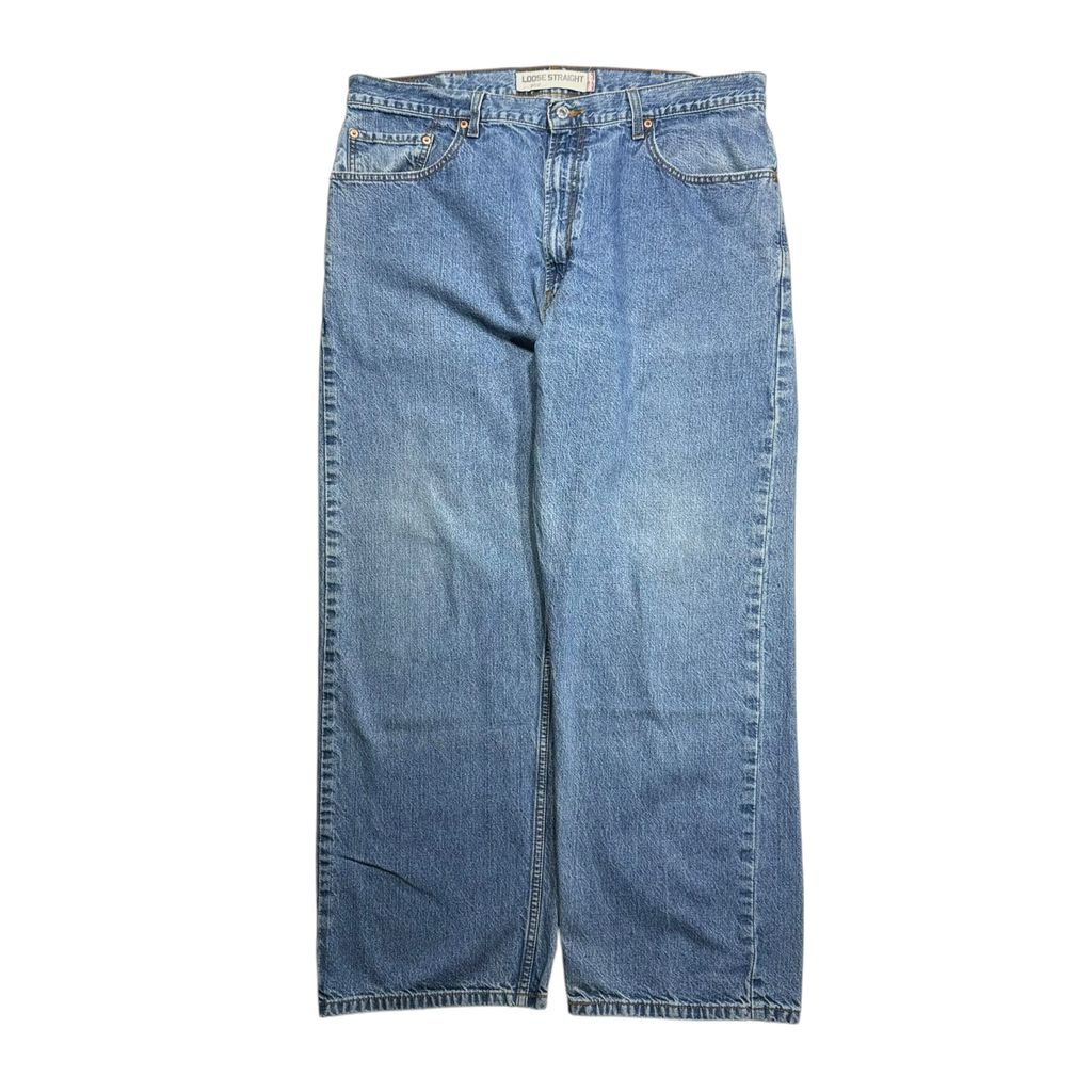 【USED】Levi's 569 Loose Straight Denim Pants Blue 38 x 30 / リーバイス ルーズ ストレート デニム パンツ ブルー ウォッシュデニム 太め バギー 古着
