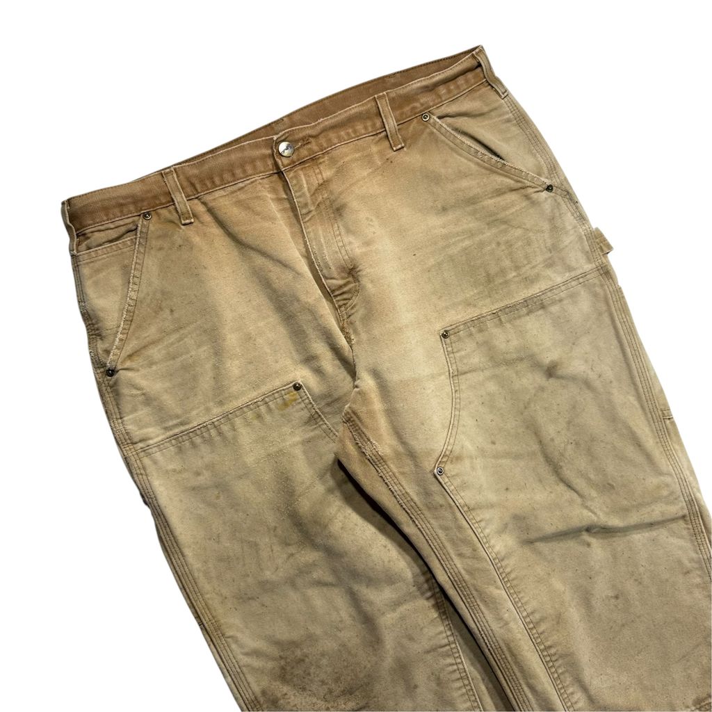【USED】Carhartt B136 BRN Double Knee Painter Pants Carhartt Brown 38 x 30 / カーハート ダブルニー ペインターパンツ カーハートブラウン ダック地 ワーク ボロ ビンテージ