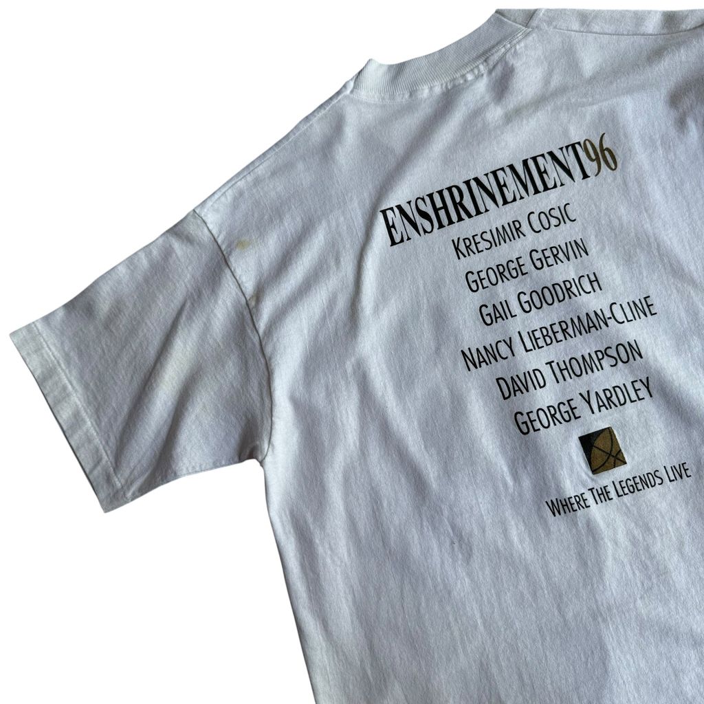 【USED】FRUIT OF THE ROOM 1996 "Basketball Hall of Fame" S/SL TEE 半袖Tシャツ Lサイズ シングルステッチ