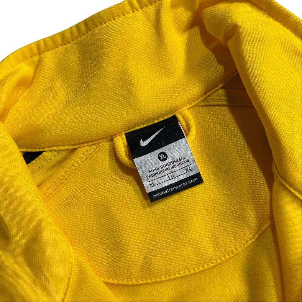 【USED】00s NIKE Track Jacket Yellow x Black XL / ナイキ トラックジャケット ジャージ 刺繍ロゴ 切替 黄色 黒 00年代