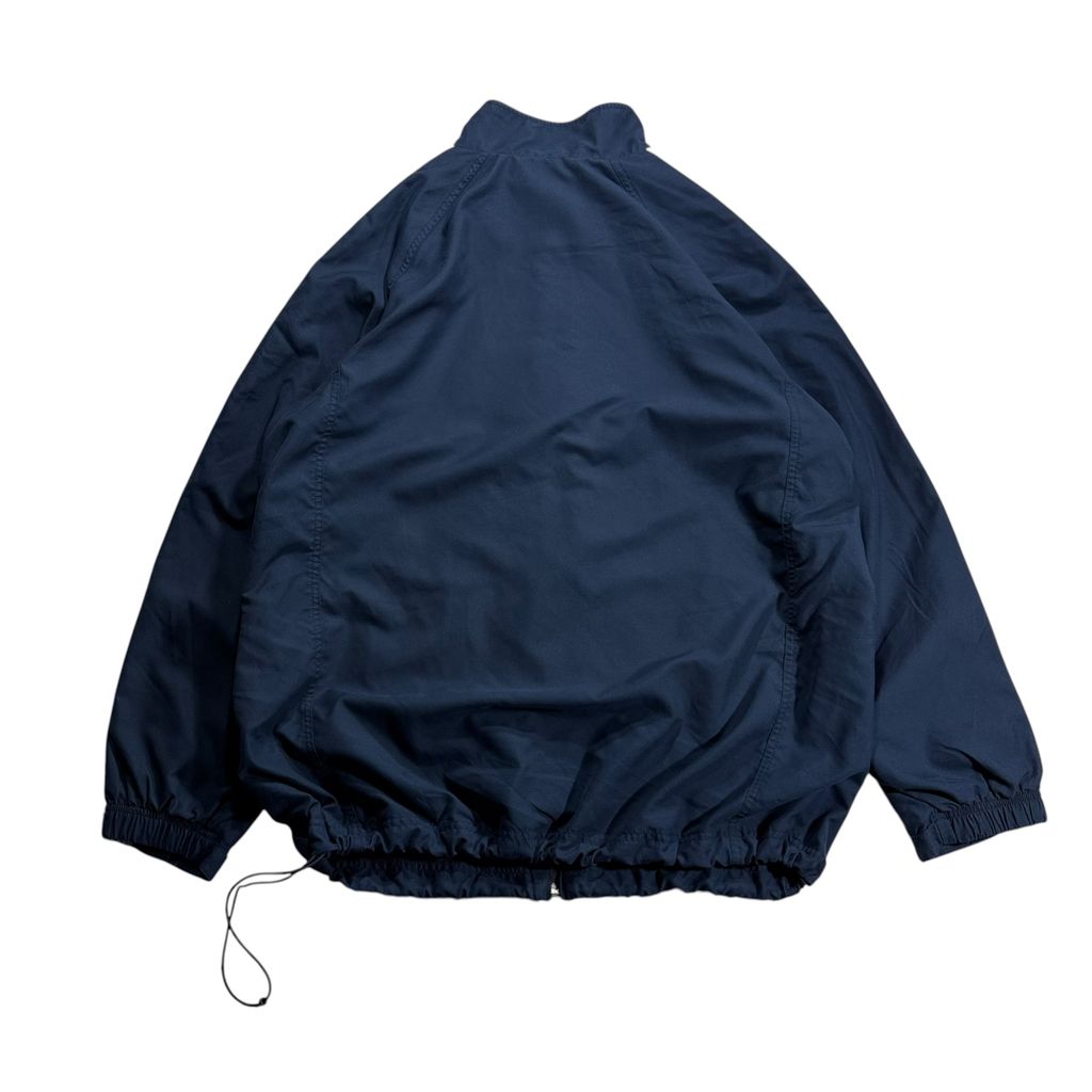 【USED】00s NIKE Nylon Track Jacket Navy x White XL / ナイキ ナイロンジャケット トラックジャケット サイドライン 刺繍ロゴ 紺 白 00年代