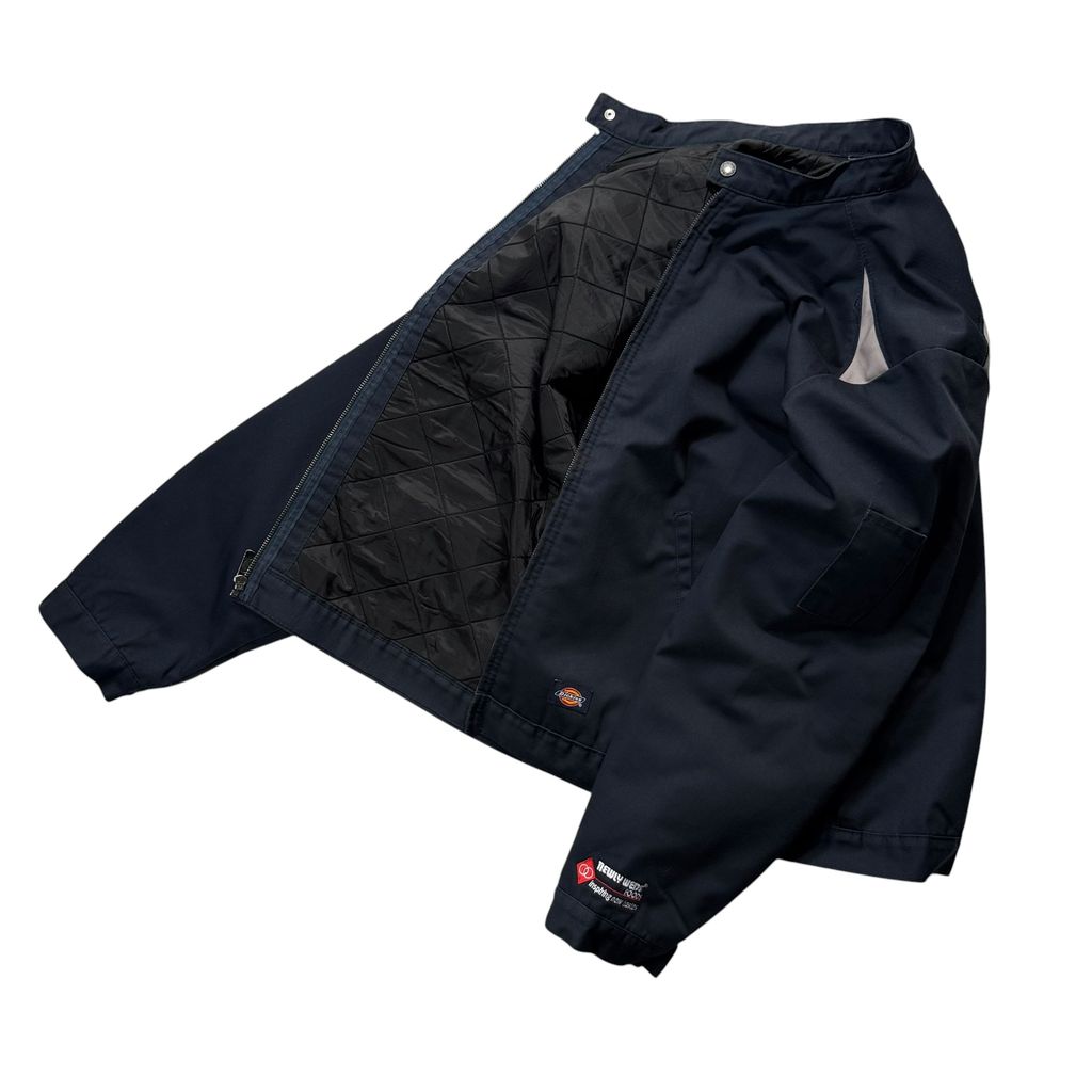 【USED】Dickies Quilted Lined Work Jacket Dark Navy XL / ディッキーズ キルティングライナー ワークジャケット 企業刺繍 ダークネイビー 紺 2015年製 XL 古着