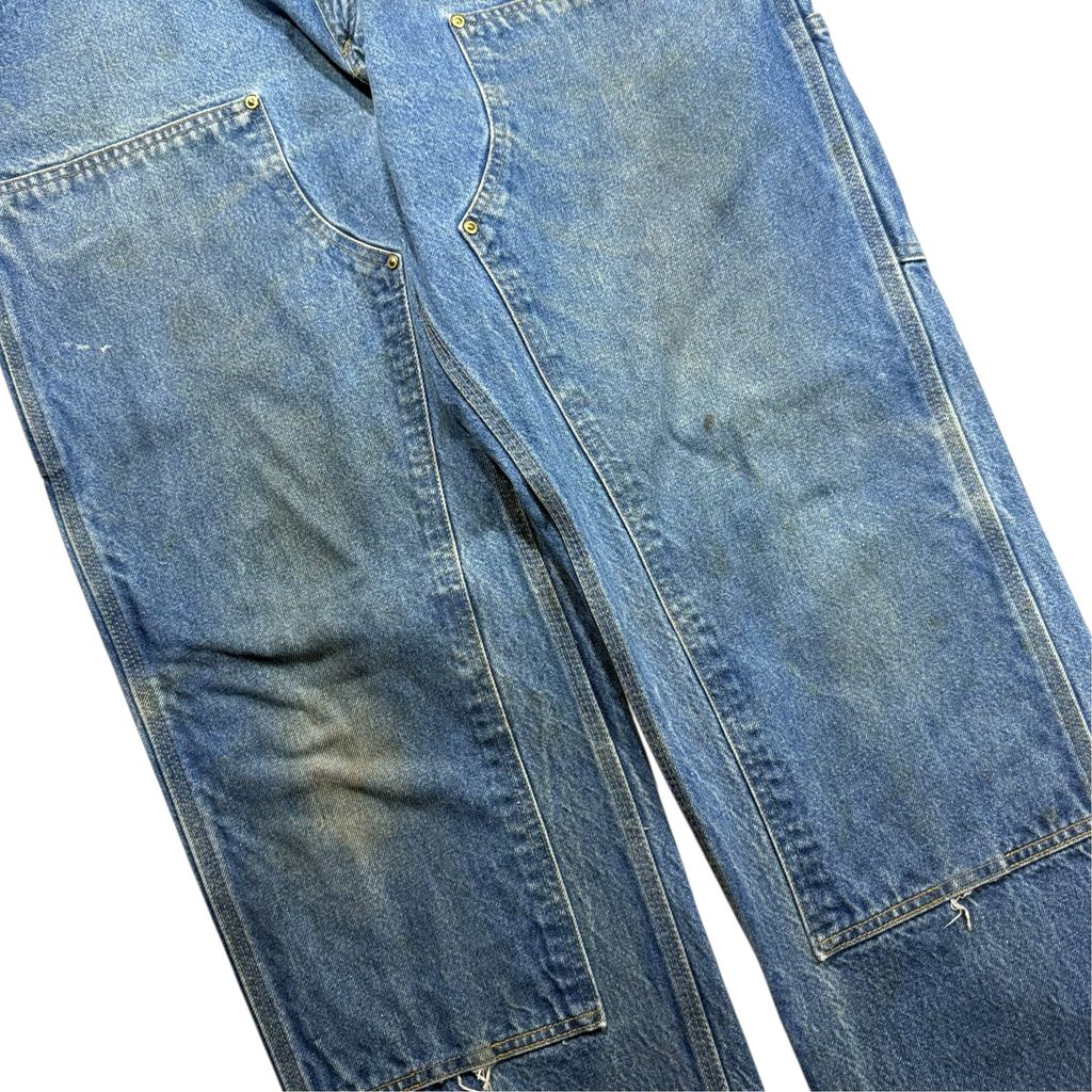 【USED】Carhartt B07 DNM Double Knee Denim Painter Pants Blue 38 / カーハート ダブルニー デニム ペインターパンツ ブルー 青 デニム地 ワークウェア ビンテージ 古着 USED