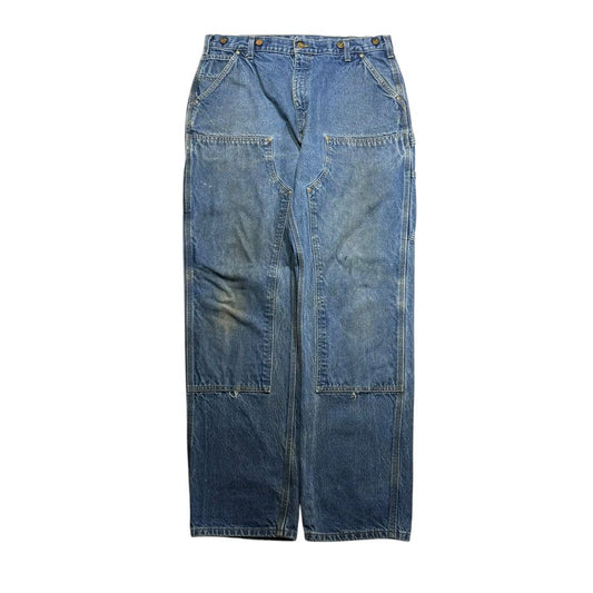 【USED】Carhartt B07 DNM Double Knee Denim Painter Pants Blue 38 / カーハート ダブルニー デニム ペインターパンツ ブルー 青 デニム地 ワークウェア ビンテージ 古着 USED