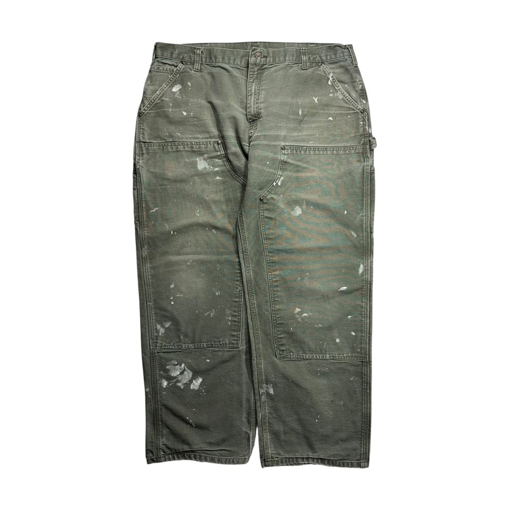 【USED】Carhartt B138 MOS Double Knee Painter Pants Moss Green 40 x 30 / カーハート ダブルニー ペインターパンツ モスグリーン ダック ペンキ汚れ ワークパンツ