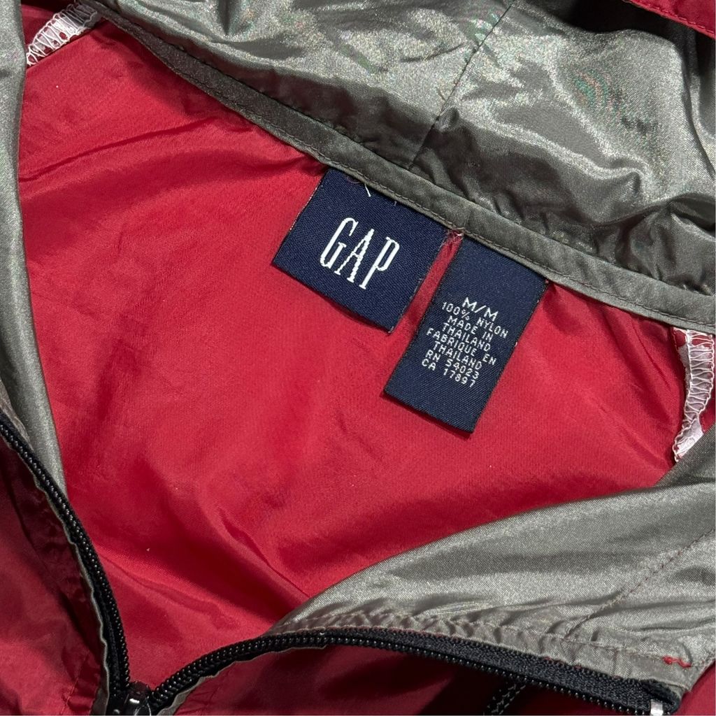 【USED】00s GAP Hooded Nylon Pullover Jacket Red M / ギャップ フーデッド ナイロン プルオーバー ジャケット アノラックパーカー 赤 00年代
