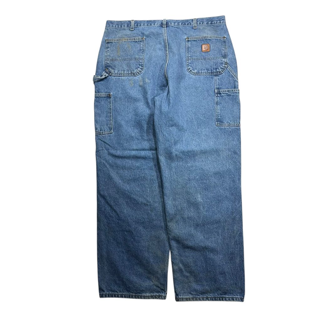 【USED】Carhartt B73 DST Double Knee Denim Painter Pants Blue 40 x 32 / カーハート ダブルニー デニム ペインターパンツ ブルー 青 デニム地 ワーク ビンテージ 古着