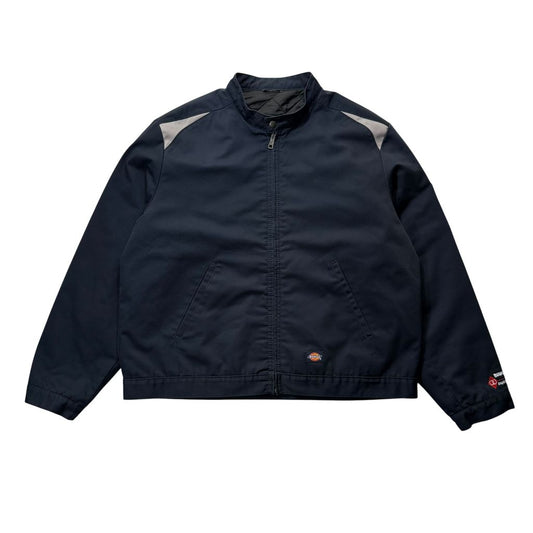 【USED】Dickies Quilted Lined Work Jacket Dark Navy XL / ディッキーズ キルティングライナー ワークジャケット 企業刺繍 ダークネイビー 紺 2015年製 XL 古着