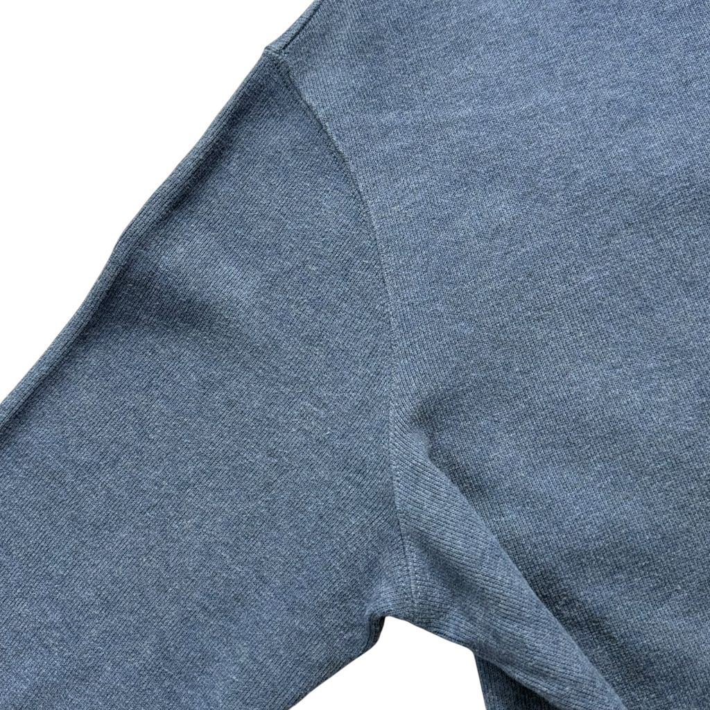 【USED】Polo by Ralph Lauren Half-Zip Cotton Sweat Heather Blue XL / ポロ バイ ラルフローレン ハーフジップ コットン スウェット トレーナー 霜降り ブルー ポニー刺繍 XL 古着