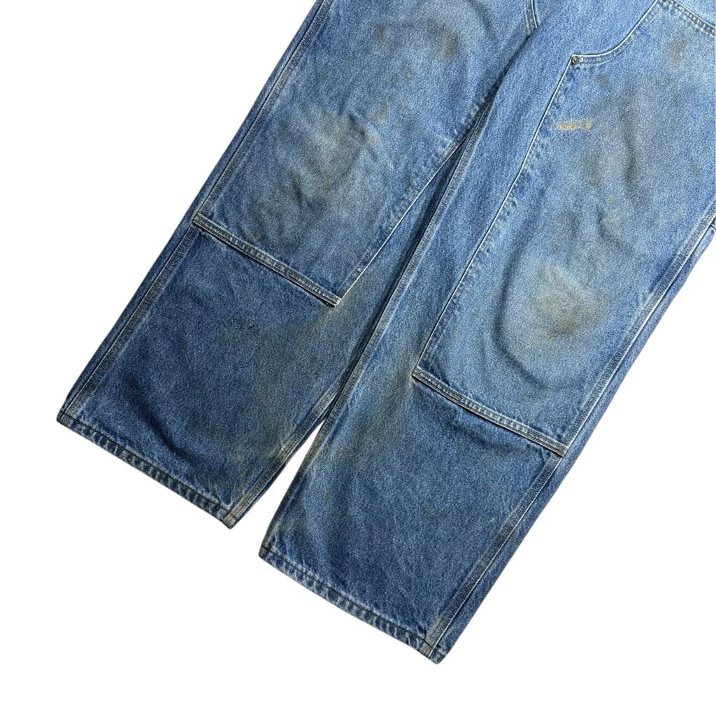 【USED】Carhartt B73 DST Double Knee Denim Painter Pants Blue 40 x 32 / カーハート ダブルニー デニム ペインターパンツ ブルー 青 デニム地 ワーク ビンテージ 古着