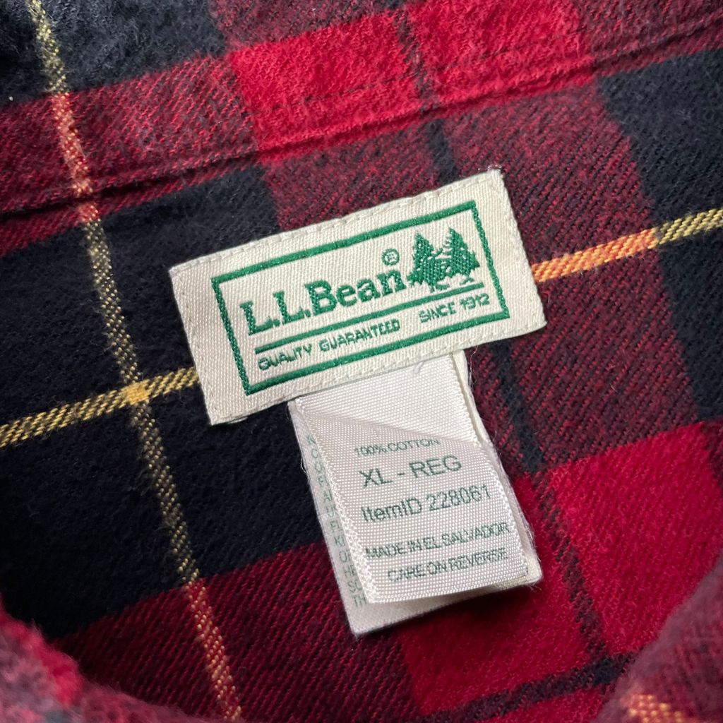 【USED】L.L. Bean Check BD Flannel Shirt