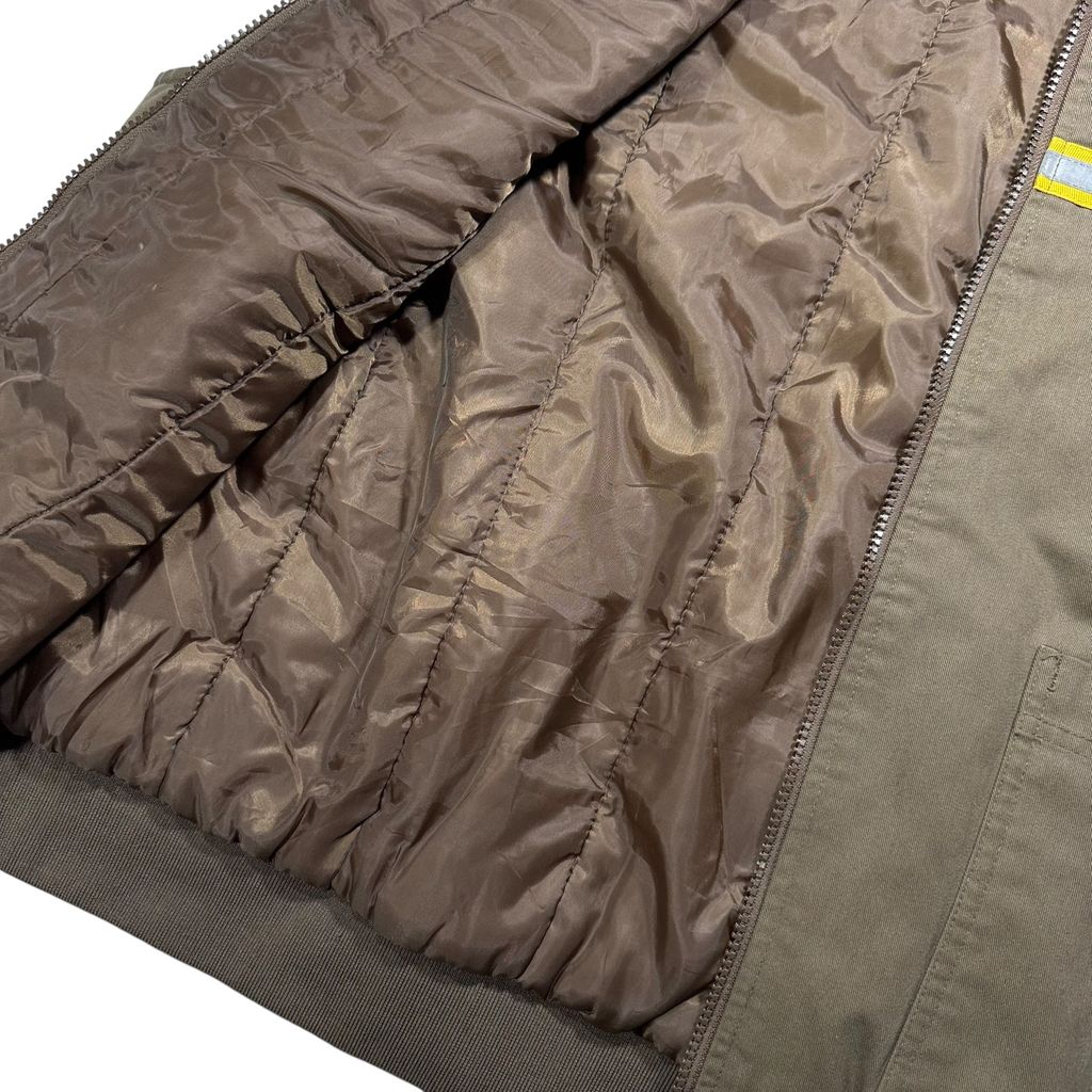 【USED】TWINHILL UPS Official Uniform Insulated Vest Brown XL / ツインヒル UPS 公式ユニフォーム 中綿ベスト キルティングライナー シンサレート リフレクターテープ付き 企業モノ ビッグサイズ