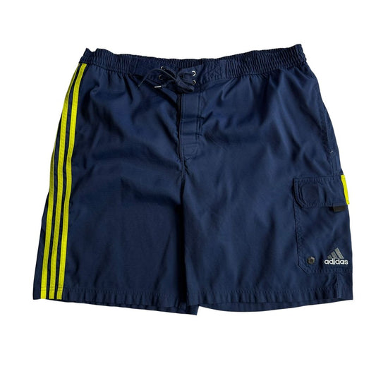 【USED】90s adidas アディダス Swim Trunk ナイロンショーツ バギーフィット XXLサイズ
