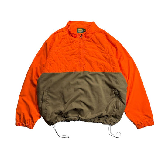 【USED】Cabela's Quilted Half-Zip Pullover Jacket Orange x Brown XL / カベラス キルティング ハーフジップ プルオーバー ジャケット ハンティング オリーブ ブラウン オレンジ アウトドア